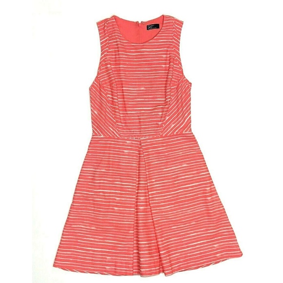 GAP Dresses & Skirts - Gap 6 Tall Pink Stripe Pleated Linen Cotton Dress